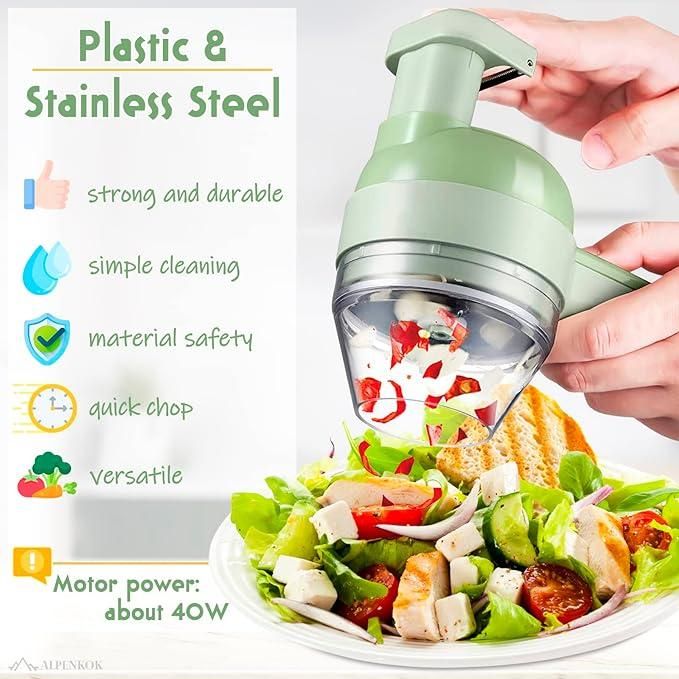 4-in-1 Electric Vegetable Chopper & Mini Food Processor