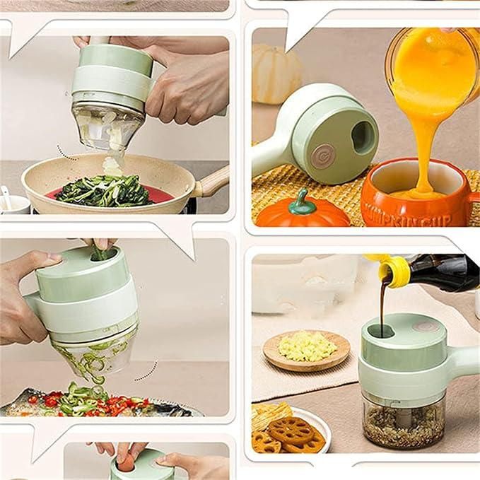 4-in-1 Electric Vegetable Chopper & Mini Food Processor