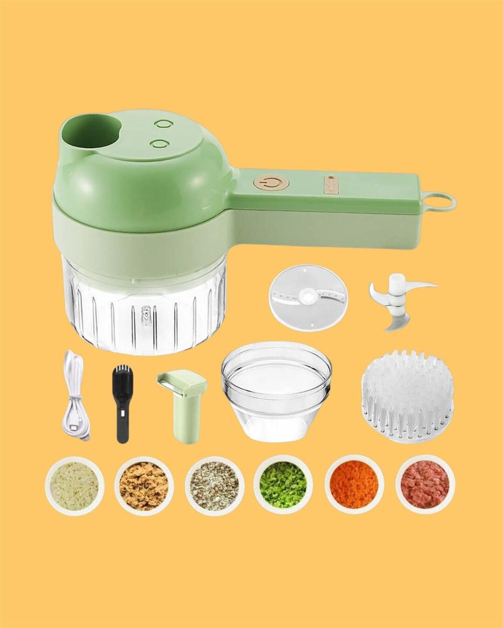 4-in-1 Electric Vegetable Chopper & Mini Food Processor