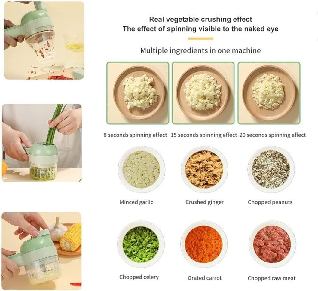 4-in-1 Electric Vegetable Chopper & Mini Food Processor
