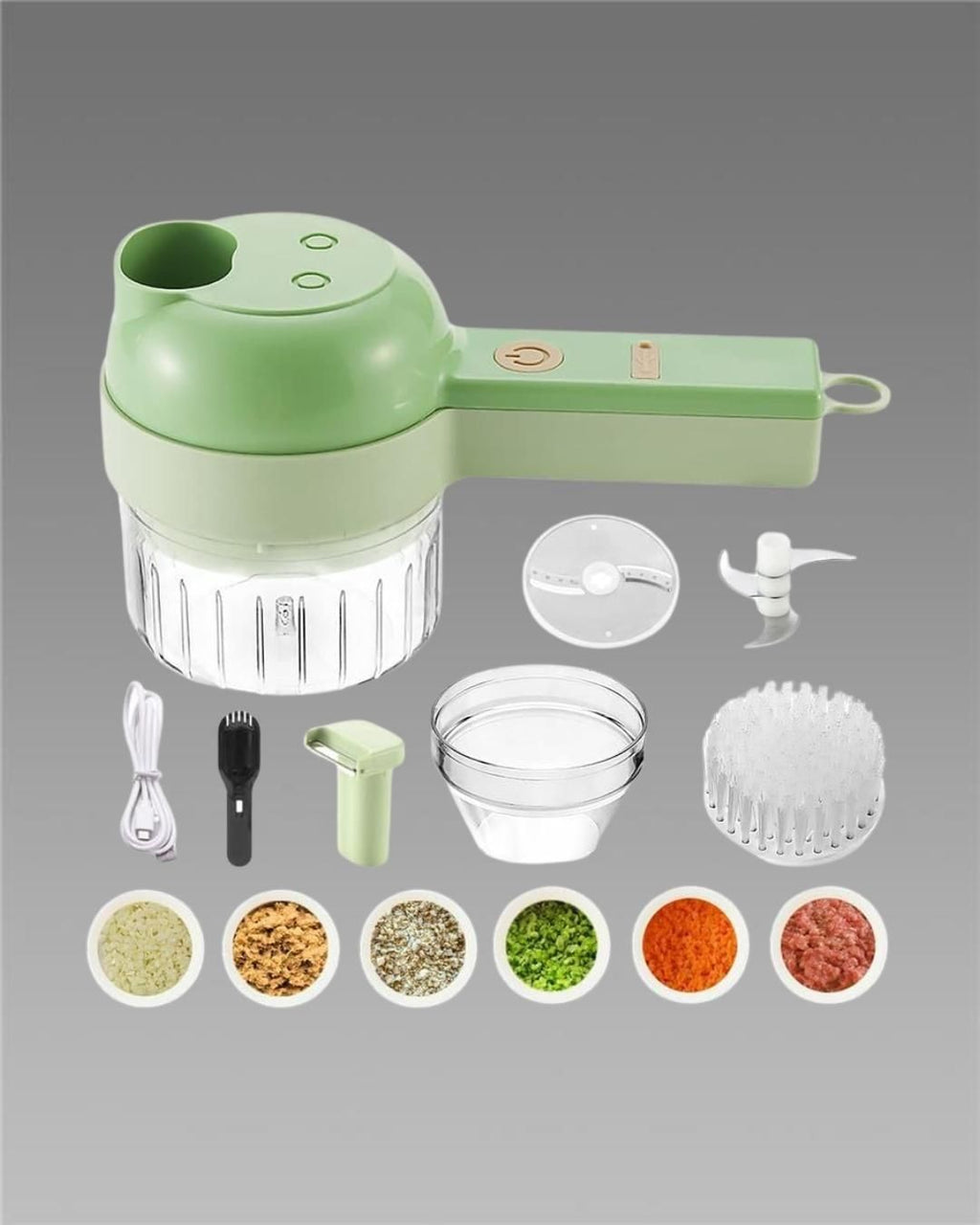 4-in-1 Electric Vegetable Chopper & Mini Food Processor