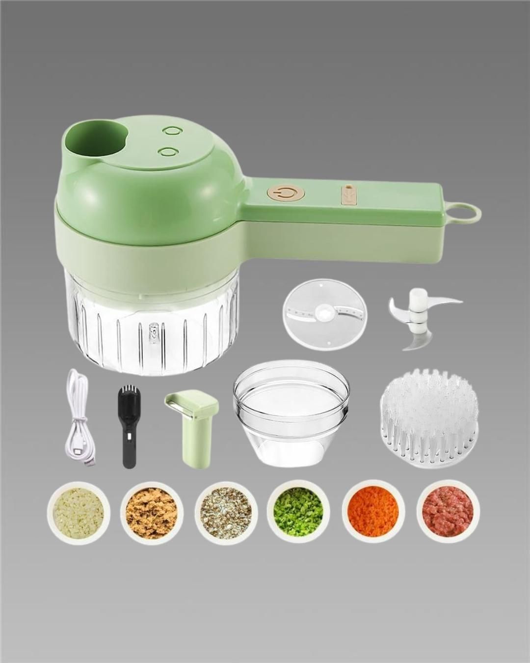 4-in-1 Electric Vegetable Chopper & Mini Food Processor